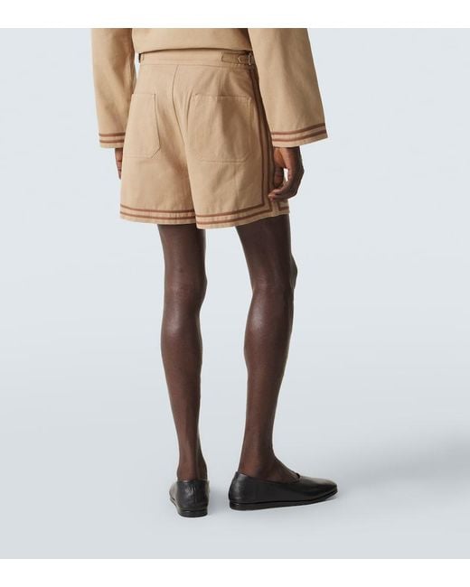 Bode Natural Cotton Twill Bermuda Shorts for men