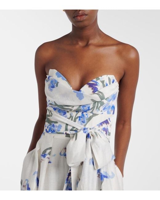 Rebecca Vallance Bluebell Draped Floral Midi Dress