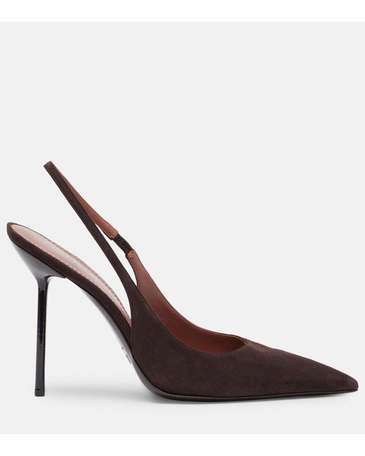 Paris Texas Brown Lidia 105 Suede Slingback Pumps
