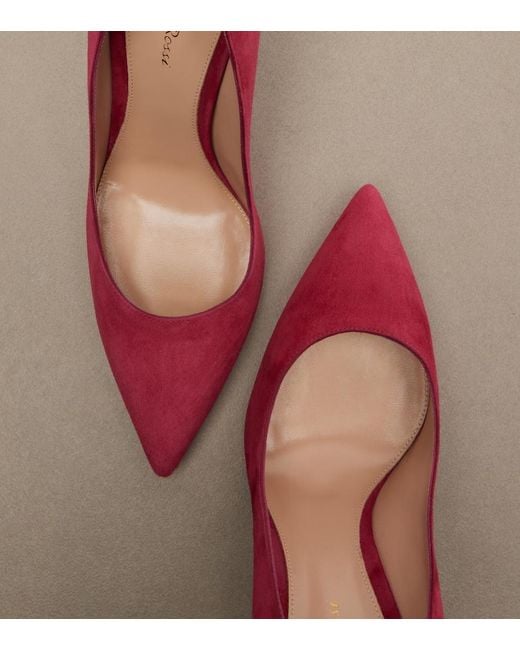 Gianvito Rossi Red Gianvito Suede Pumps