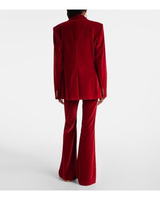 Etro Red Double-Breasted Jacket With Peak Revers