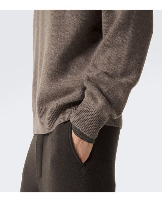 Lisa Yang Brown Rufus Cashmere Polo Sweater for men
