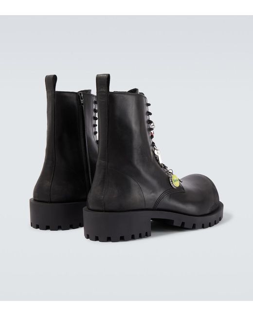 Balenciaga Hummer Leather Lace-Up Boots in Black for Men | Lyst