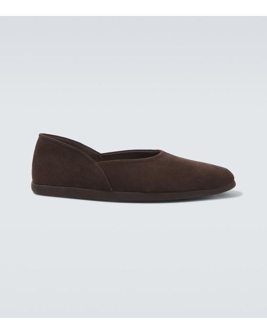 STÒFFA Brown Suede Slip-On Shoes for men