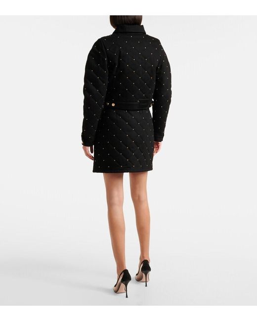 Nina Ricci Black Embellished Cropped Denim Jacket