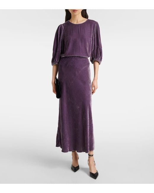 Velvet Purple Eza Maxi Skirt