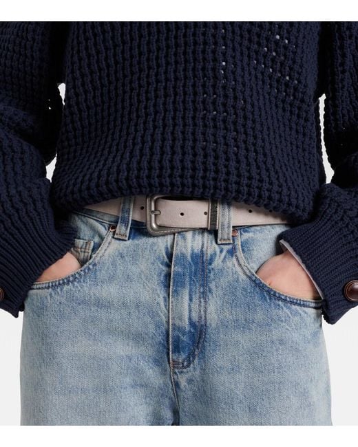 Brunello Cucinelli Natural Monili Suede Belt