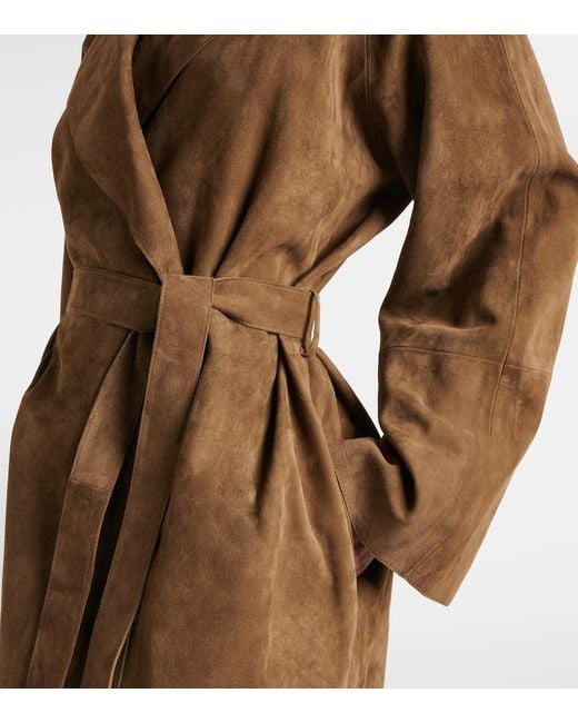 Magda Butrym Natural Suede Wrap Coat