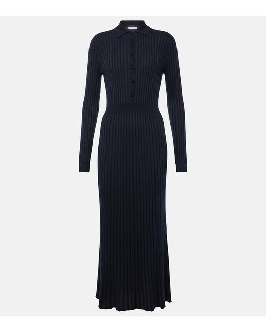 Gabriela Hearst Blue Ardor Silk And Cashmere Midi Dress
