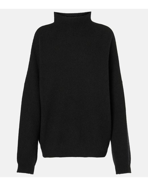 FFORME Black Kimm Cashmere-Blend Mock Neck Sweater