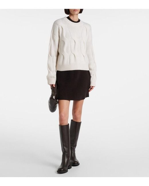 Lisa Yang White Sammie Cable-Knit Cashmere Sweater
