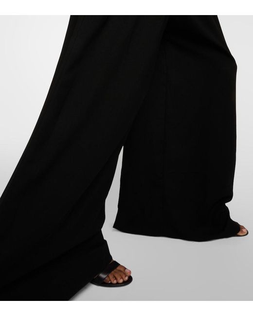 Monot Black Strapless Crepe Wide-Leg Jumpsuit