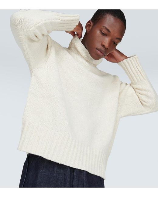 Jil Sander Pullover Aus Wolle Und Seide in White für Herren