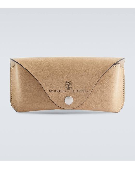 Brunello Cucinelli Brown Tortoiseshell-Effect Browline Sunglasses for men