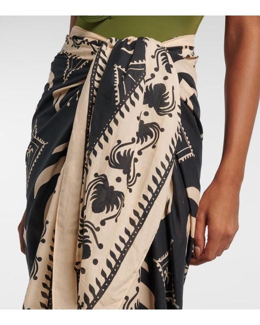 Johanna Ortiz White Printed Cotton Beach Cover-Up
