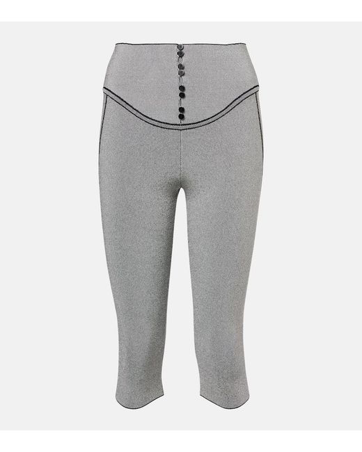 Jacquemus Gray Cropped Stretch-Jersey Leggings
