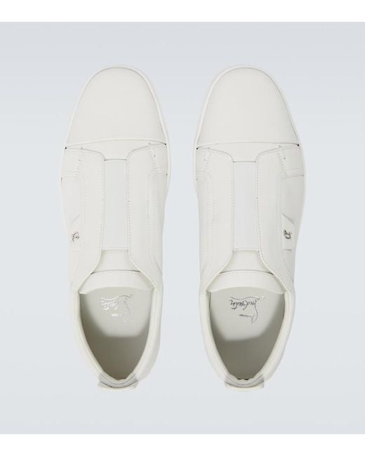 Christian Louboutin White St Louis Leather Slip-On Sneakers for men