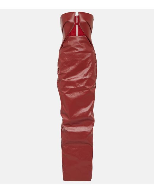Vestido de fiesta Prong de denim revestido Rick Owens de color Red