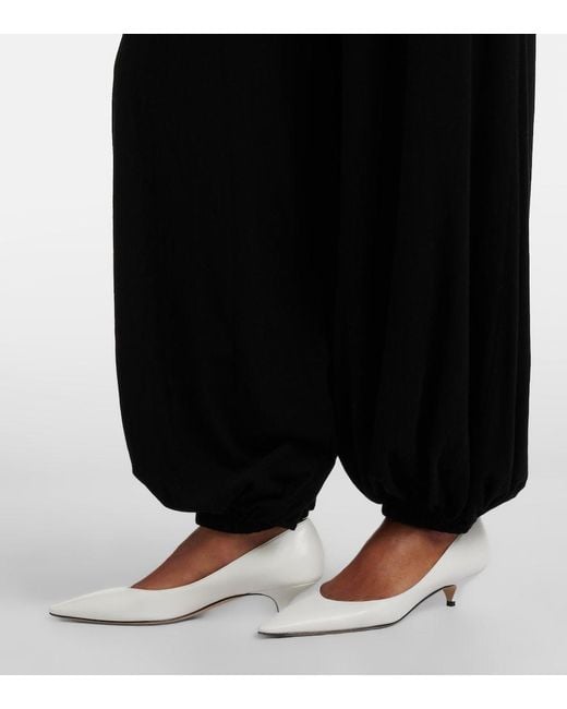 The Row Black Fiamma Cotton, Cashmere, And Silk Sweatpants