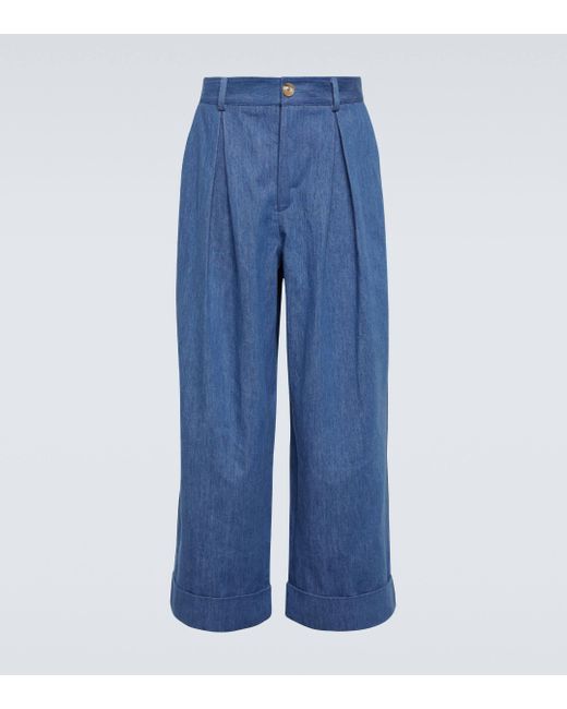 King & Tuckfield Blue Cotton Chinos for men