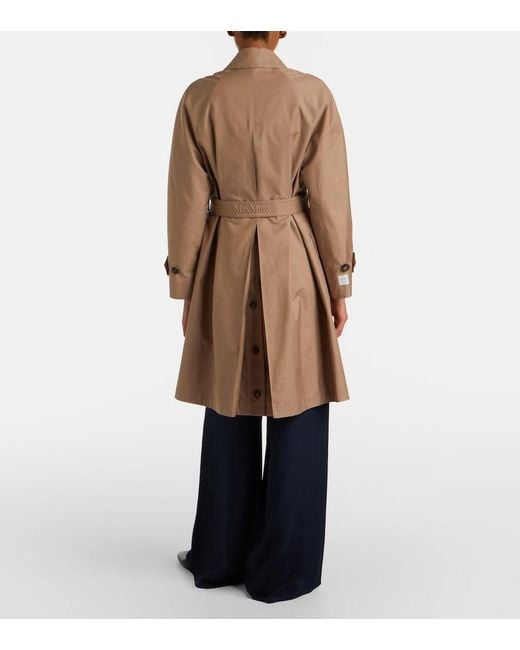 Max Mara Natural Alessio Cotton-Blend Gabardine Trench Coat