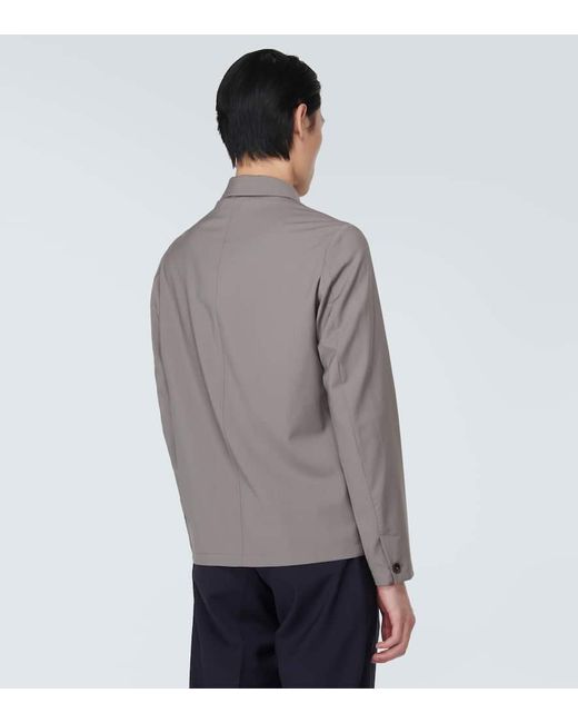 Giacca camicia Visal in lana vergine di Barena in Gray da Uomo