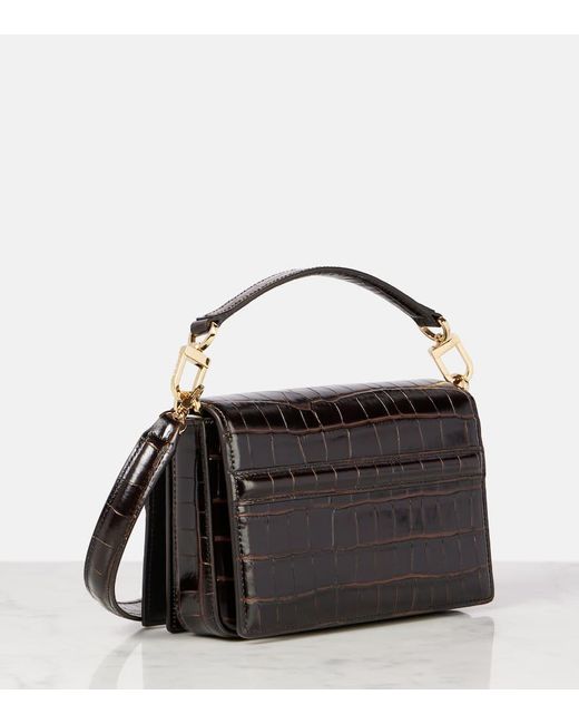 Totême  Black Tote T-Flap Mini Aus Leder