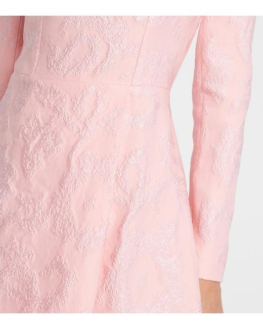 Emilia Wickstead Pink Glenda Embroidered Crepe Midi Dress