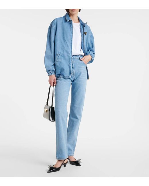 Prada Blue High-Rise Straight Jeans