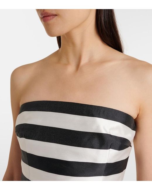 Rebecca Vallance Black Irene Striped Strapless Minidress