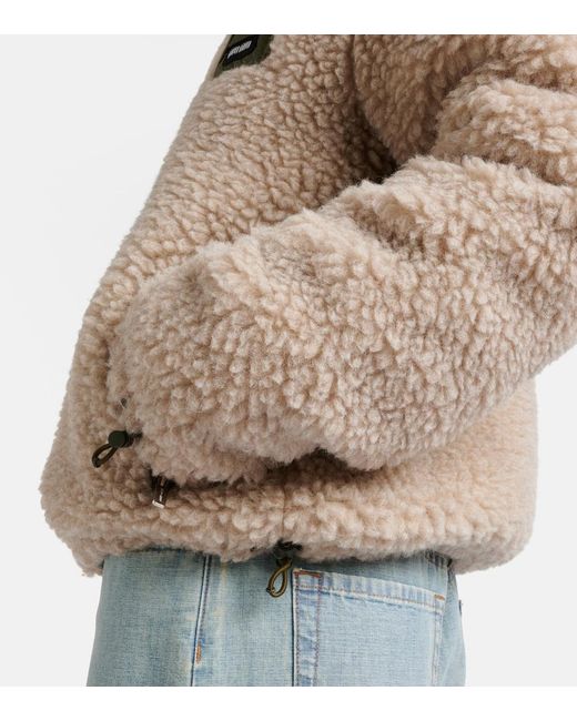 Miu Miu Natural Wool-Blend Teddy Down Jacket