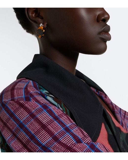 Dries Van Noten Orange Embellished Earrings
