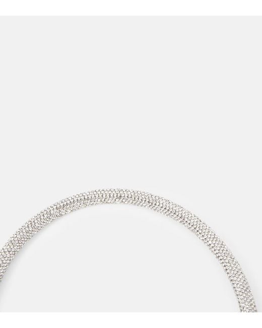 Max Mara White Halskette Sand mit Kristallen
