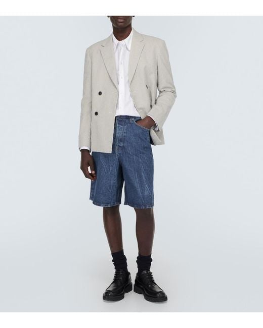 Dries Van Noten Blue Denim Shorts for men
