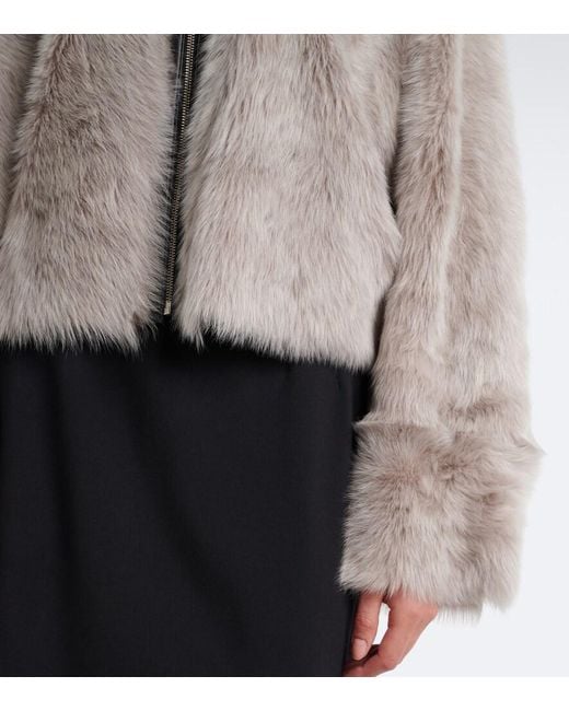 Nour Hammour Gray Dianne Shearling Jacket