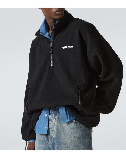 Jersey De Forro Polar Con Cremallera Miu Miu de hombre de color Black