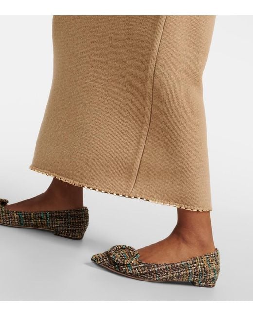 Gianvito Rossi Metallic Venezia Boucle Ballet Flats