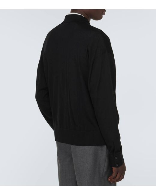 Cardigan de lana AMI de hombre de color Black