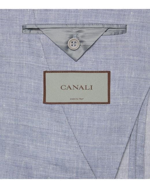Canali Blue Linen And Wool Suit for men