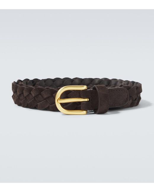 Lardini Black Braided Suede Belt for men
