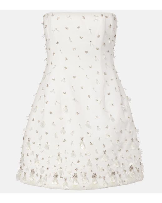 Abito Corto Yasmin Con Cristalli di Jonathan Simkhai in White
