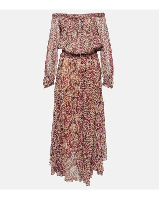 Isabel Marant Multicolor Volga Printed Off-shoulder Maxi Dress