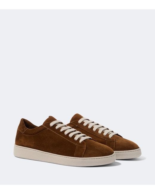 Eleventy Brown Suede Sneakers for men