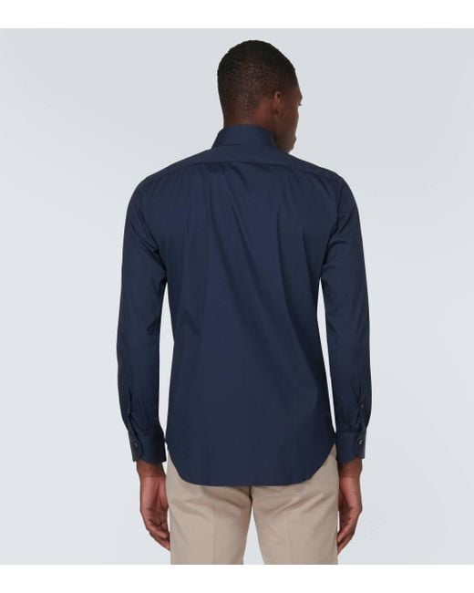 Canali Blue Cotton-blend Shirt for men