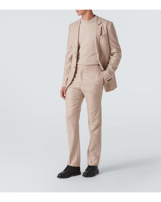 Gabriela Hearst Natural Irving Wool And Cashmere Flannel Suit Jacket for men