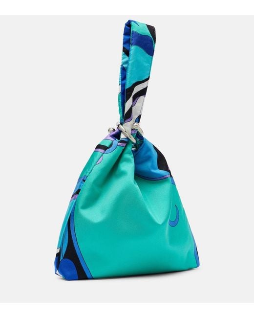 値下げ✨EMILIO PUCCI ／トートバッグ ブルー系 PUCCI Emilio Orchidee 