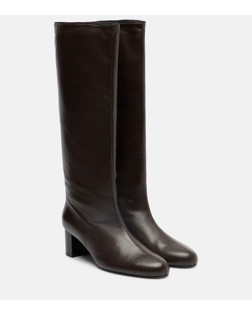 Totême Black Downtown Leather Knee-High Boots