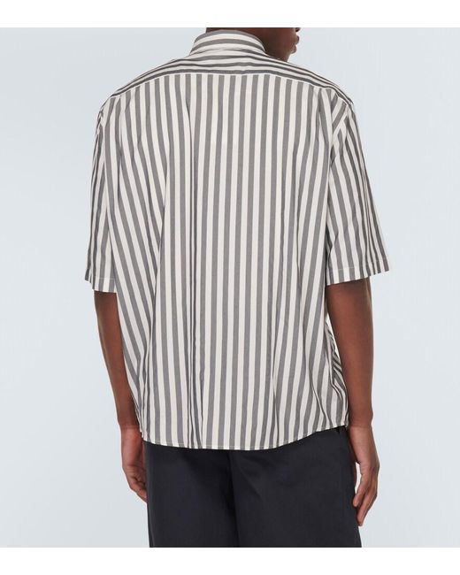Acne White Oversized Striped Shirt for men