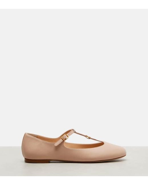 Chloé Natural Mary-Jane-Ballerinas Marcie Aus Leder