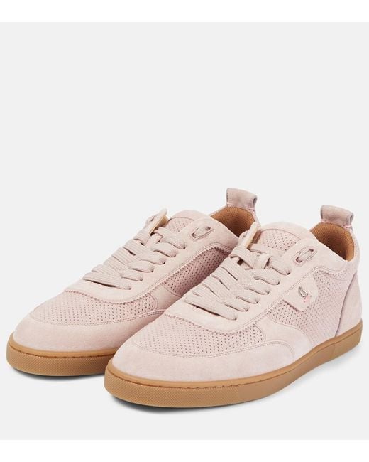 Christian Louboutin Pink Sneakers Tutti Rui Aus Veloursleder